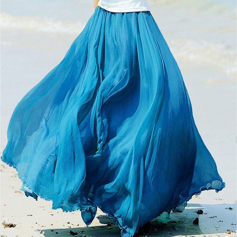 Boho Ruffled Chiffon Skirt Buddhatrends