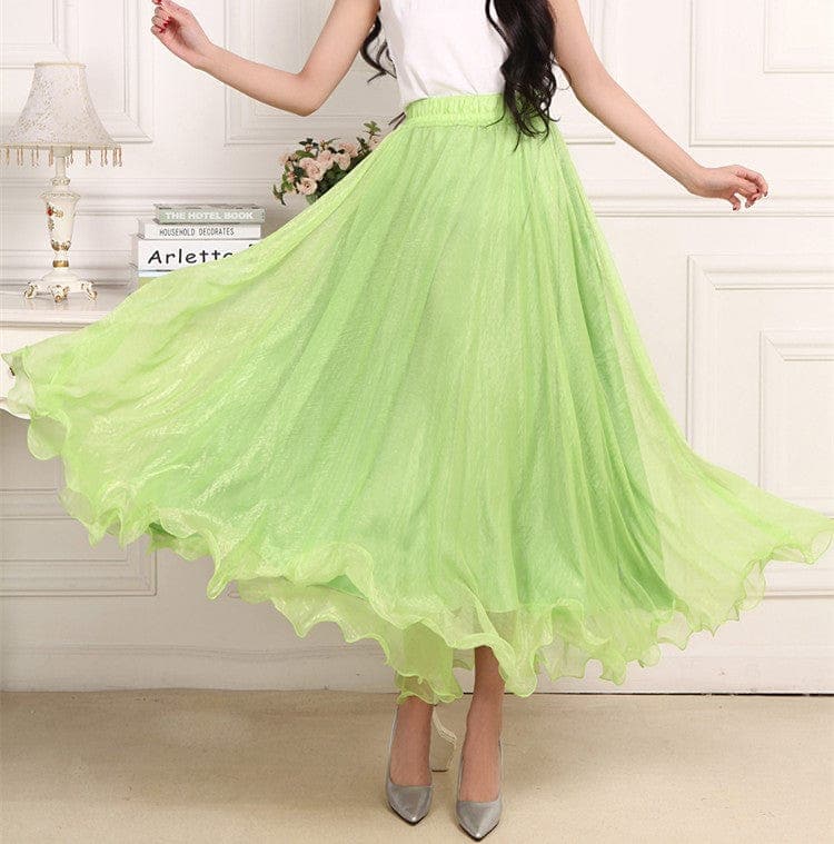 Boho Ruffled Chiffon Skirt Buddhatrends