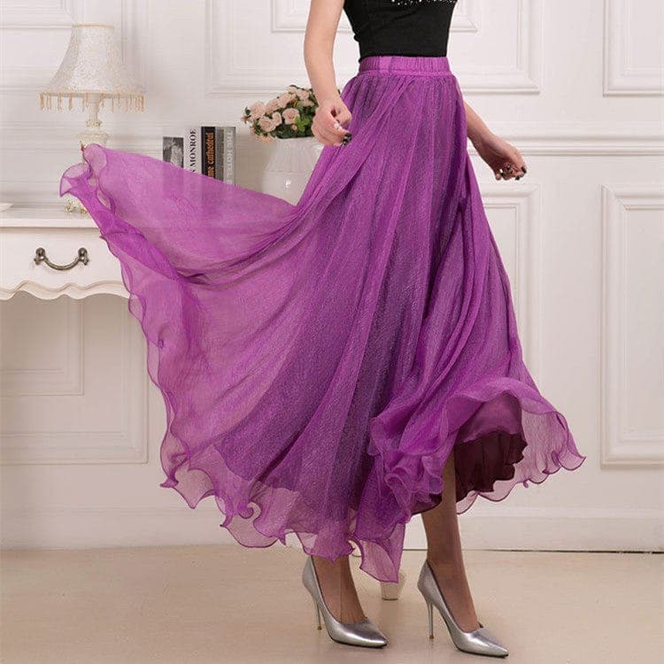 Boho Ruffled Chiffon Skirt Buddhatrends