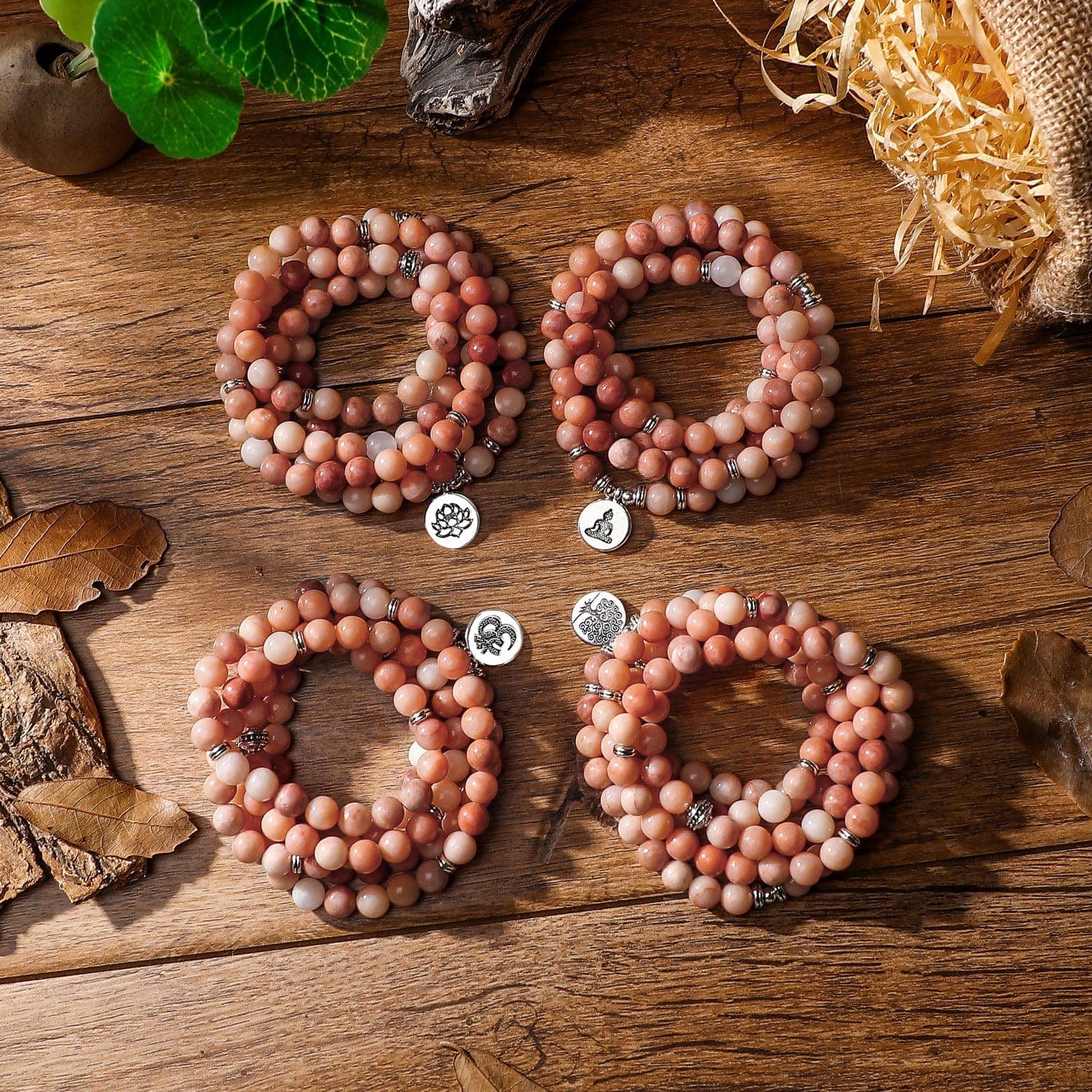 Buddhist Pink Aventurine 108 Mala Beads Buddhatrends