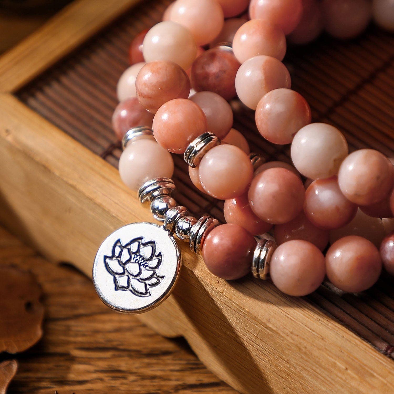 Buddhist Pink Aventurine 108 Mala Beads Buddhatrends