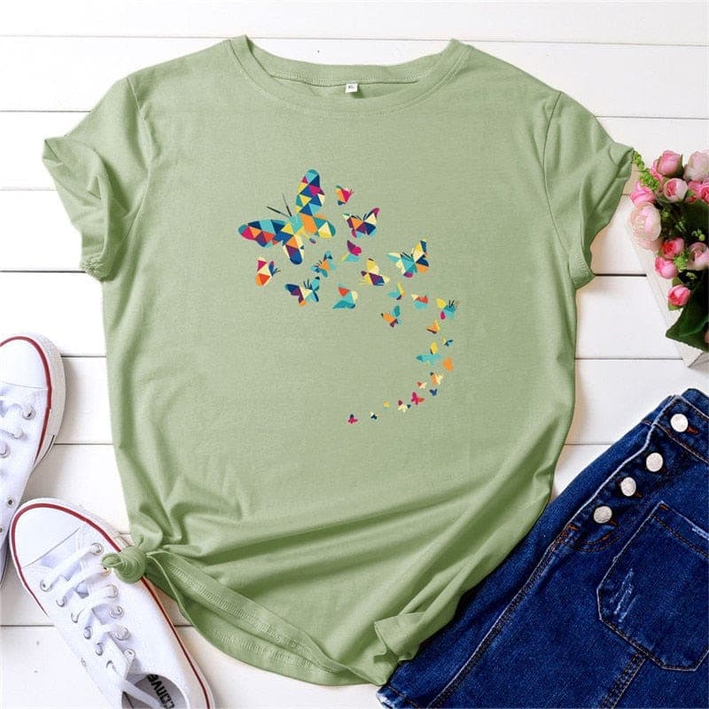 Kaleidoscope Flying Butterflies Tee Buddhatrends