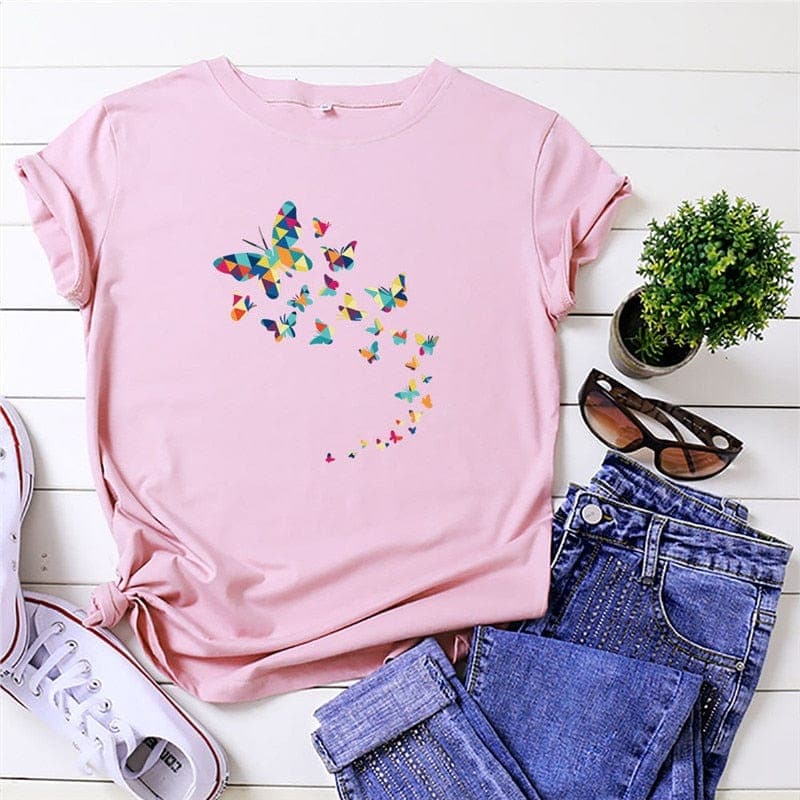 Kaleidoscope Flying Butterflies Tee Buddhatrends