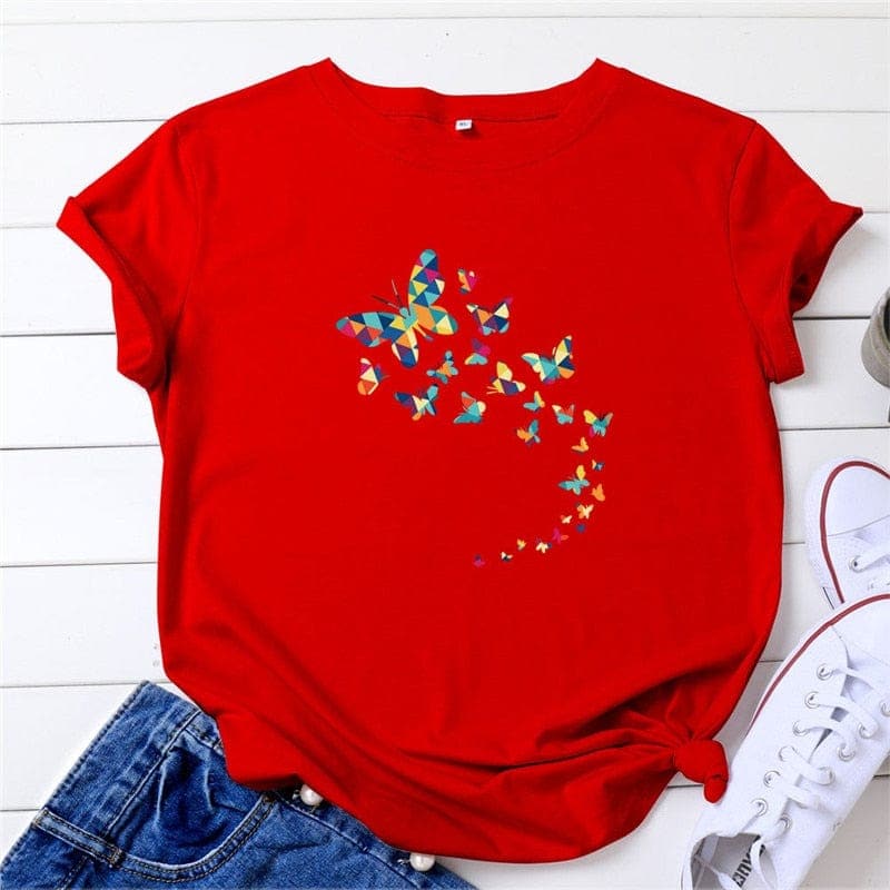 Kaleidoscope Flying Butterflies Tee Buddhatrends