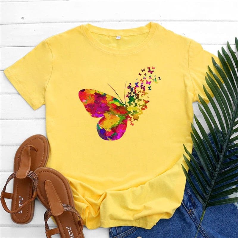 Watercolour Butterfly Graphic Tee Buddhatrends