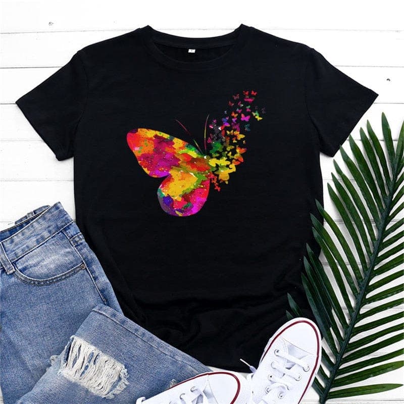 Watercolour Butterfly Graphic Tee Buddhatrends