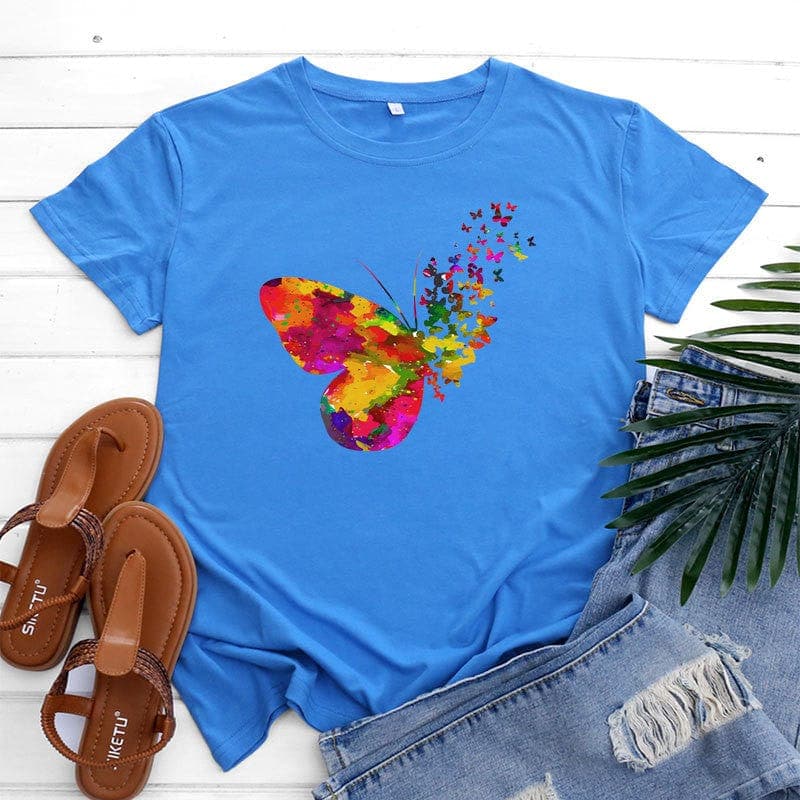 Watercolour Butterfly Graphic Tee Buddhatrends