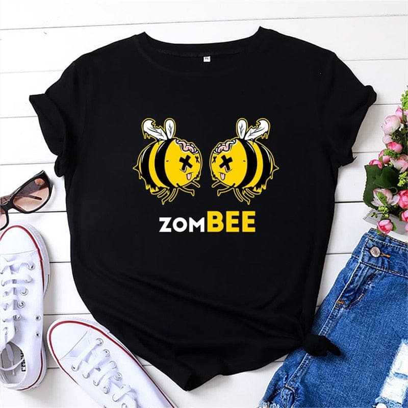 Zom Bee Cartoon Cotton Tee Buddhatrends