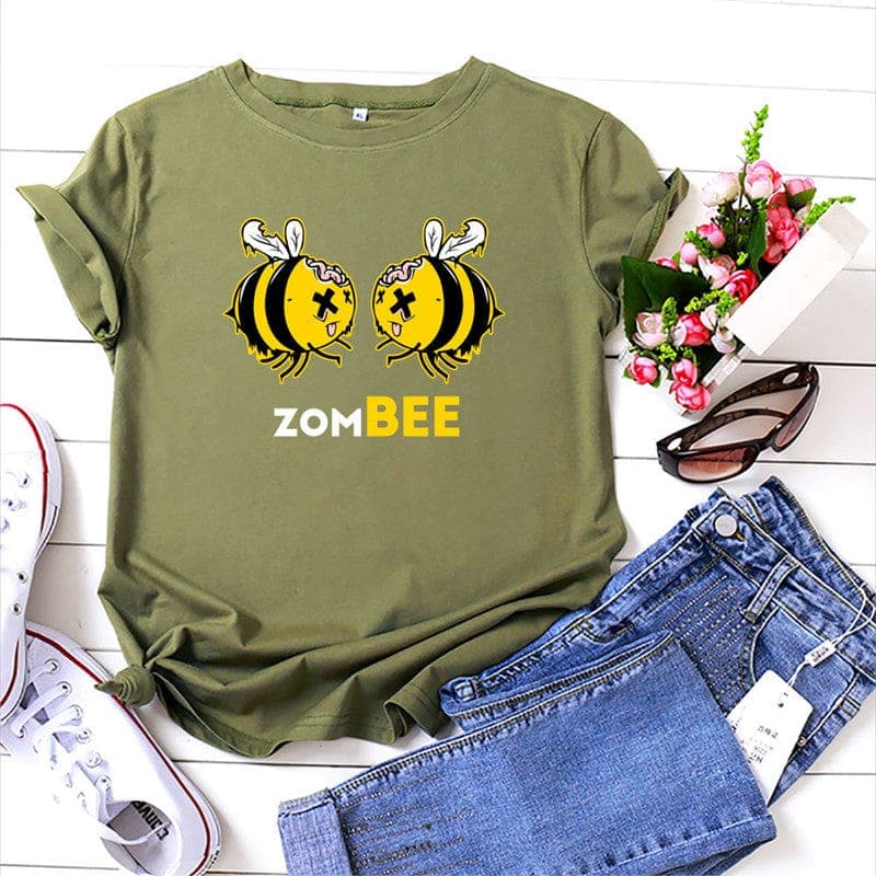 Zom Bee Cartoon Cotton Tee Buddhatrends