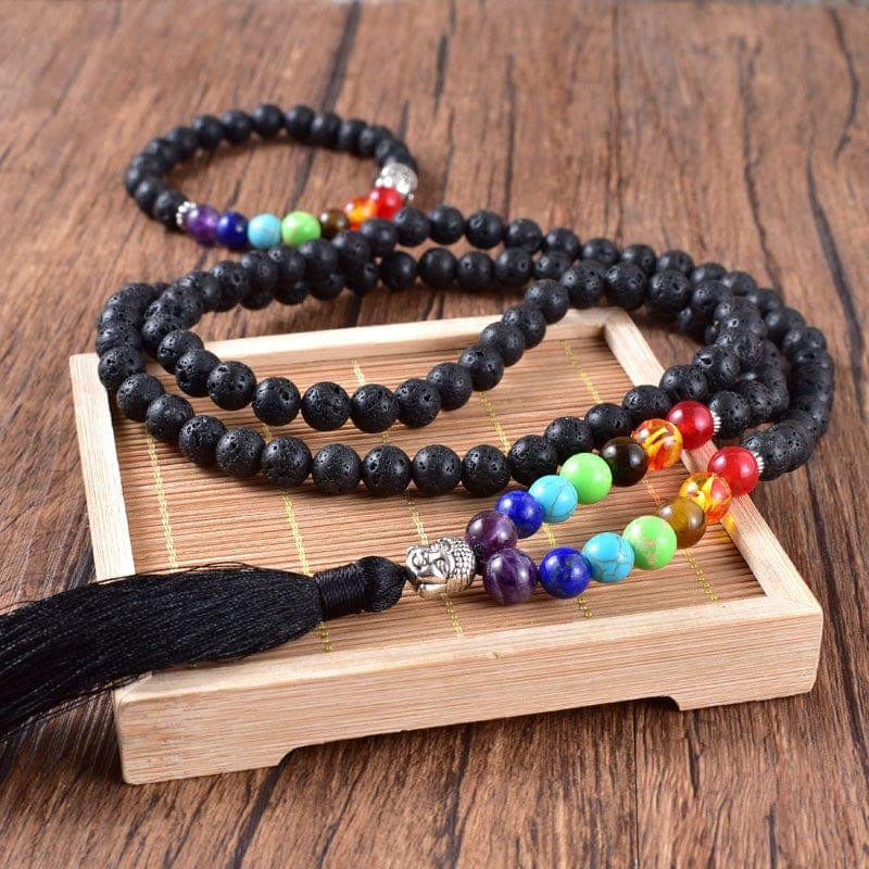 Chakras Meditation 108 Mala Beads Set Buddhatrends