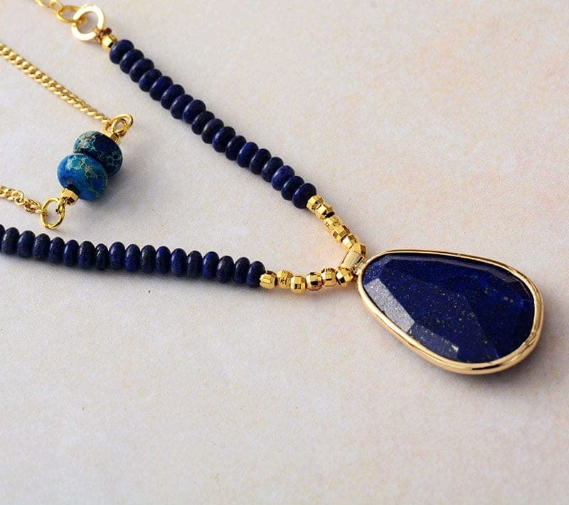 Choker Necklaces Lapis Lazuli Pendant Buddhatrends