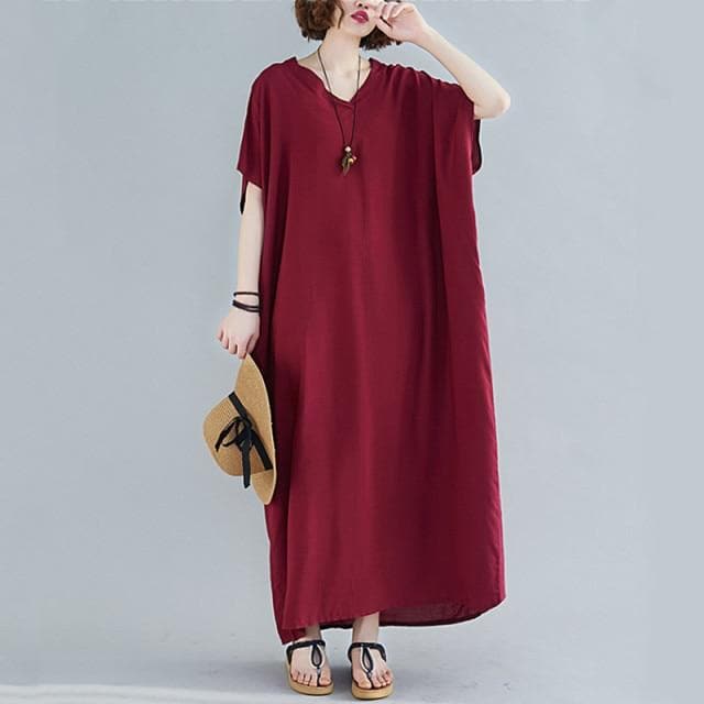 Diana Solid Kaftan Dress Buddhatrends