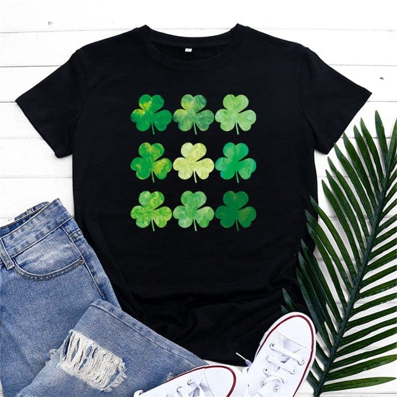 3 Leaves Clover O-Neck T-Shirt dylinoshop