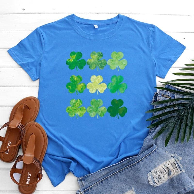 3 Leaves Clover O-Neck T-Shirt dylinoshop