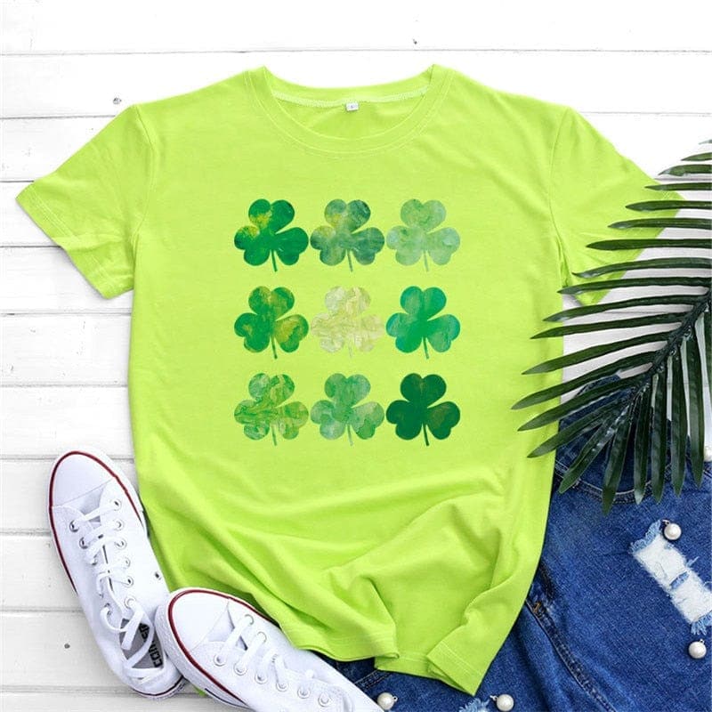 3 Leaves Clover O-Neck T-Shirt dylinoshop