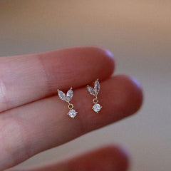 Crystal Wings 925 Sterling Silver Stud Earrings Buddhatrends