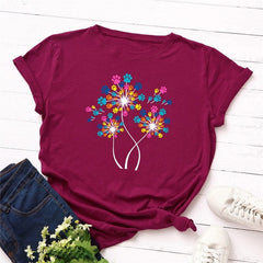 Paw Petals Dandelion Cotton T-Shirt Buddhatrends