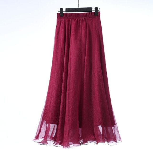 Boho Ruffled Chiffon Skirt Buddhatrends