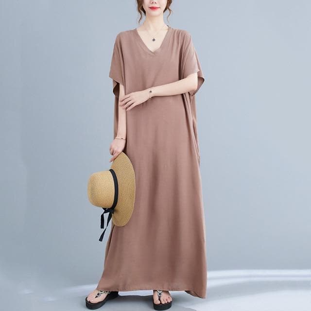 Diana Solid Kaftan Dress Buddhatrends