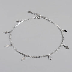 Diamond Shaped Pendants 925 Sterling Silver Anklet Buddhatrends