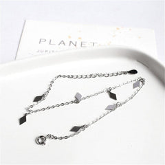 Diamond Shaped Pendants 925 Sterling Silver Anklet Buddhatrends