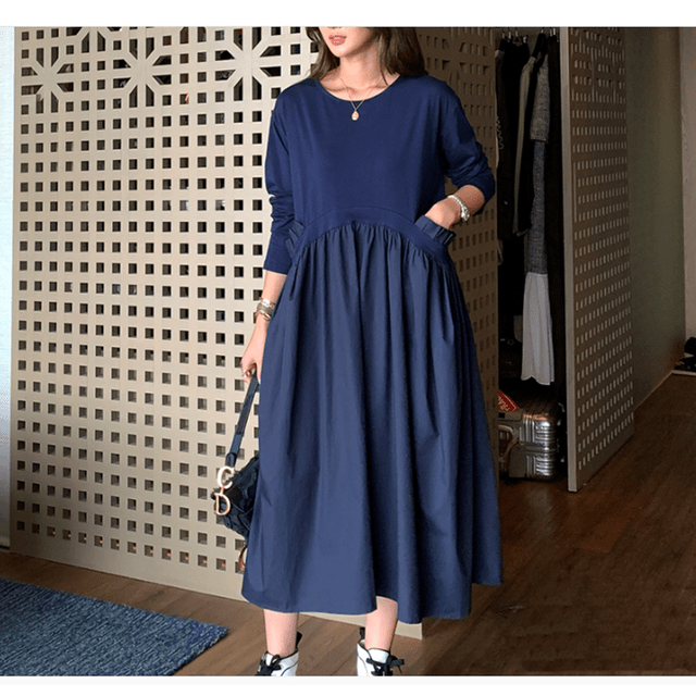 Lana Long Sleeve Pleated Dress Buddhatrends