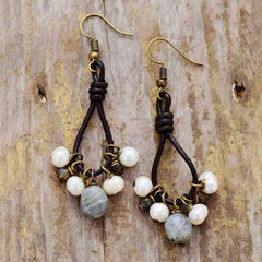 Handmade Pearls & Labradorite Earrings Buddhatrends