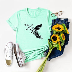 Feather & Birds O-Neck Tee Buddhatrends