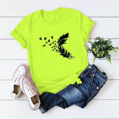 Feather & Birds O-Neck Tee Buddhatrends