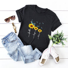 Faith Hope Love Daisy Flowers T-Shirt Buddhatrends