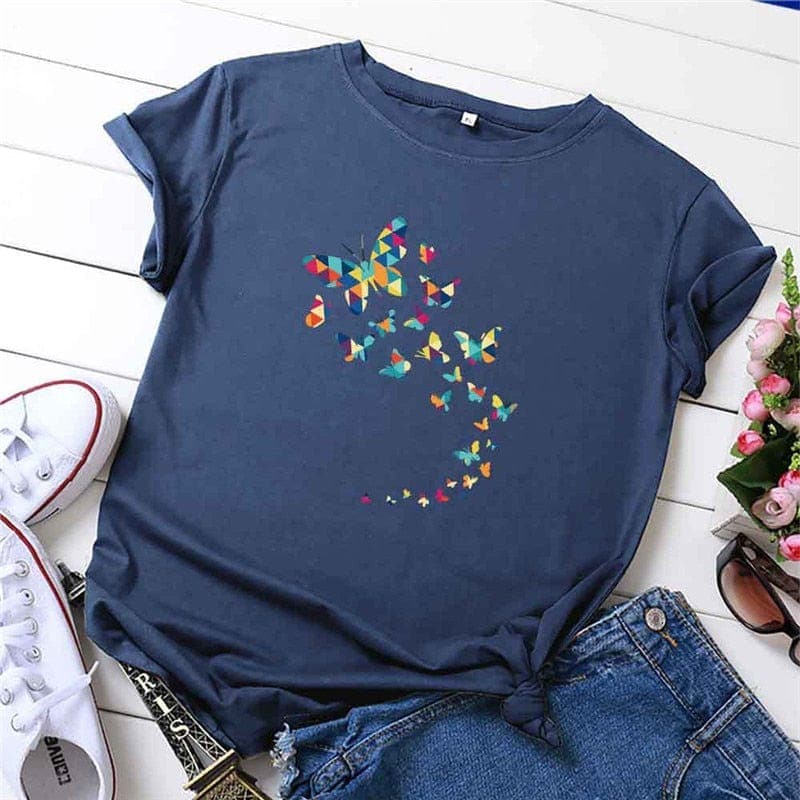 Kaleidoscope Flying Butterflies Tee Buddhatrends