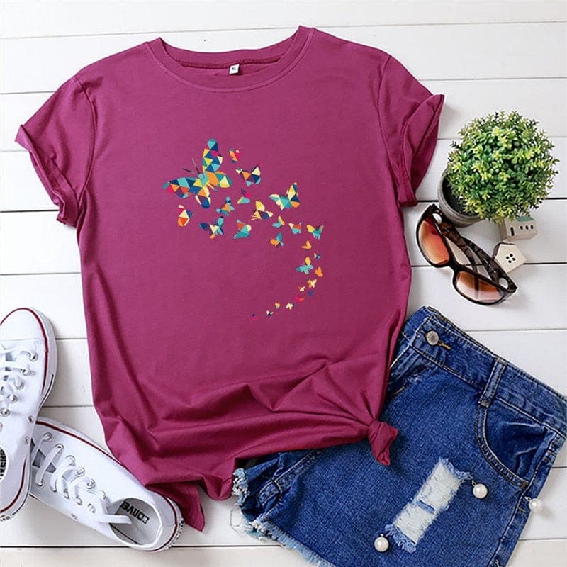 Kaleidoscope Flying Butterflies Tee Buddhatrends