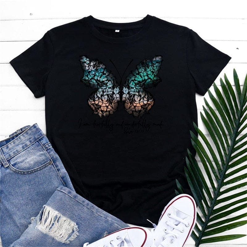 Graphic New Butterfly Printed Top Buddhatrends