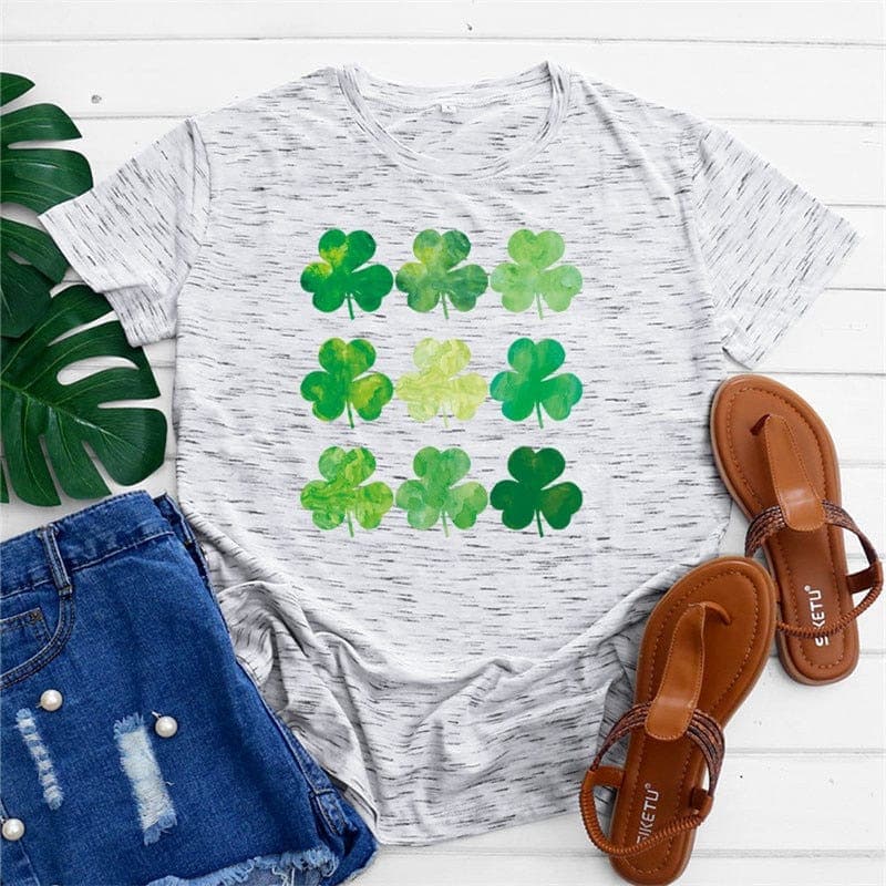 3 Leaves Clover O-Neck T-Shirt dylinoshop