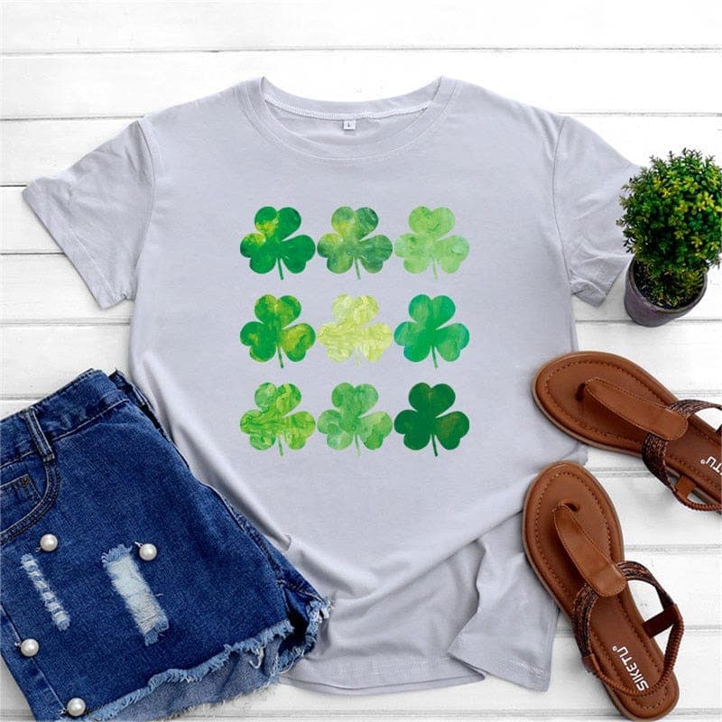 3 Leaves Clover O-Neck T-Shirt dylinoshop