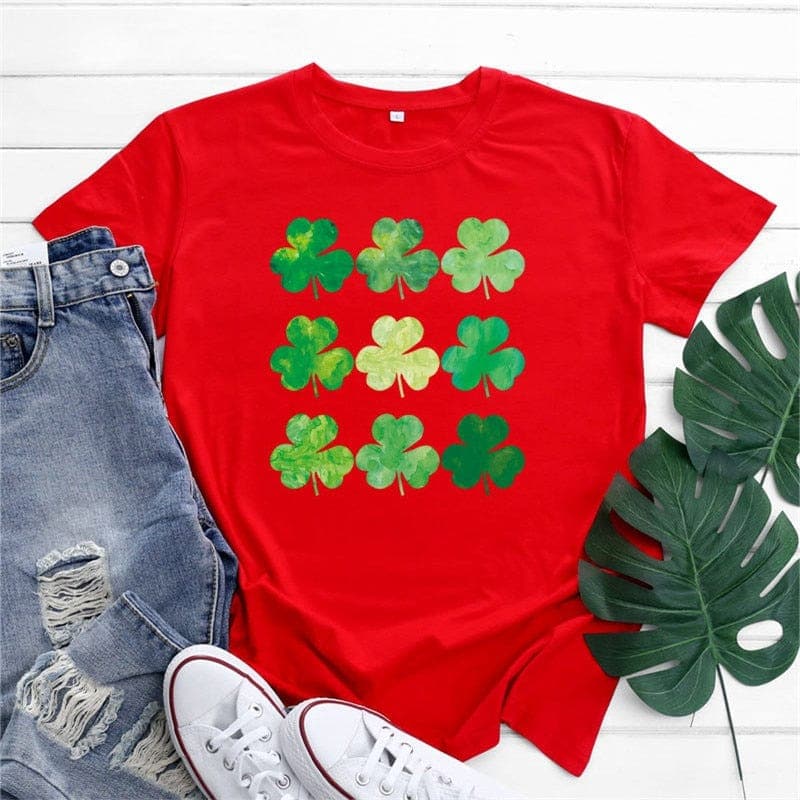 3 Leaves Clover O-Neck T-Shirt dylinoshop