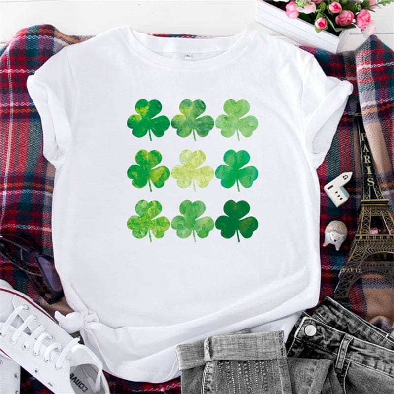 3 Leaves Clover O-Neck T-Shirt dylinoshop