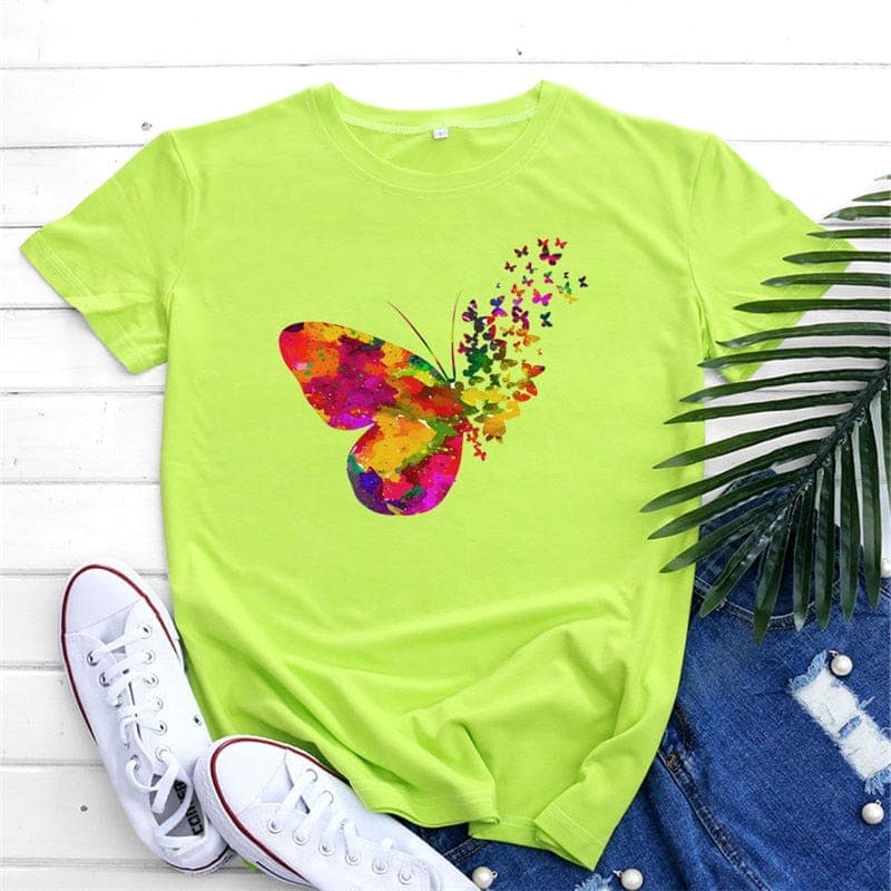 Watercolour Butterfly Graphic Tee Buddhatrends