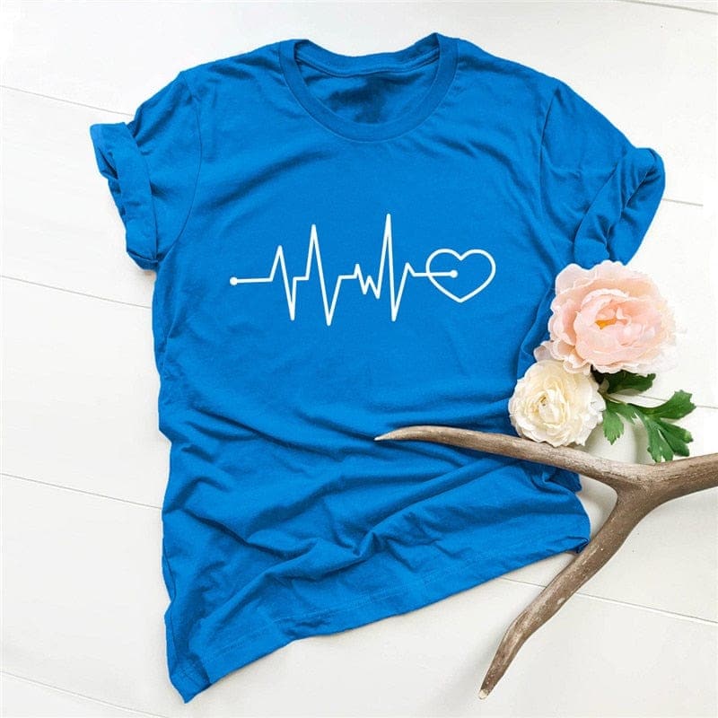 Heart Pulse Graphic Tee Buddhatrends