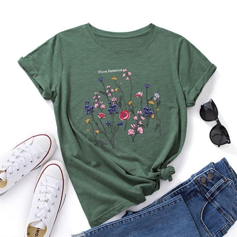 Flora Botanica Summer Graphic Tee Buddhatrends