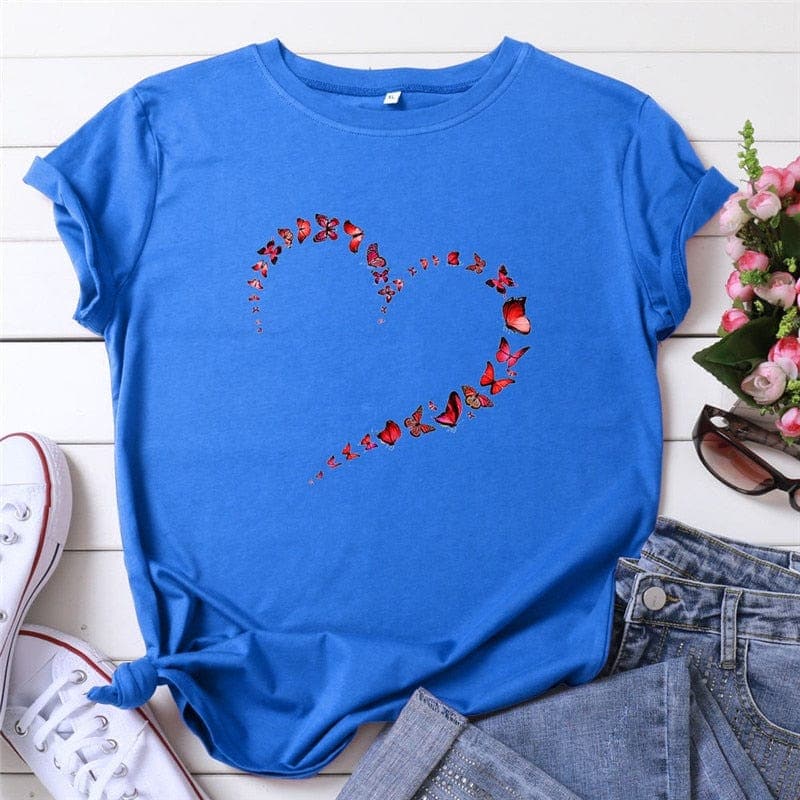 Butterfly Kaleidoscope Forming Heart T-Shirt Buddhatrends