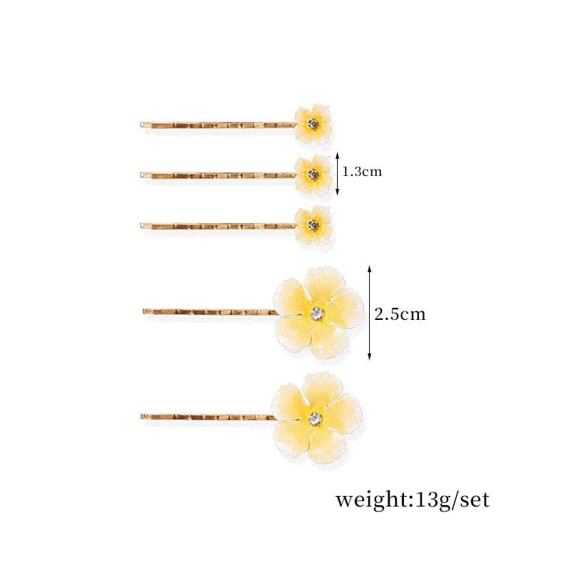 Five Petals Flower Hairpin Set Buddhatrends