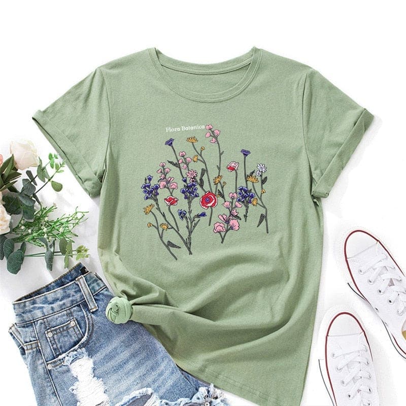 Flora Botanica Summer Graphic Tee Buddhatrends