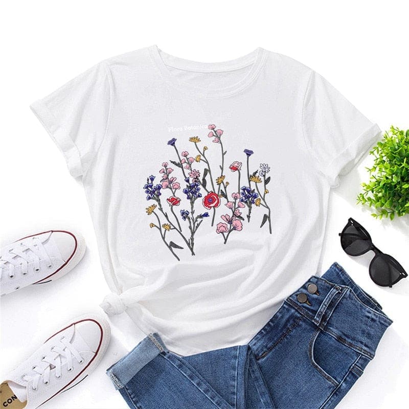 Flora Botanica Summer Graphic Tee Buddhatrends