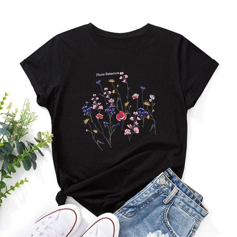 Flora Botanica Summer Graphic Tee Buddhatrends