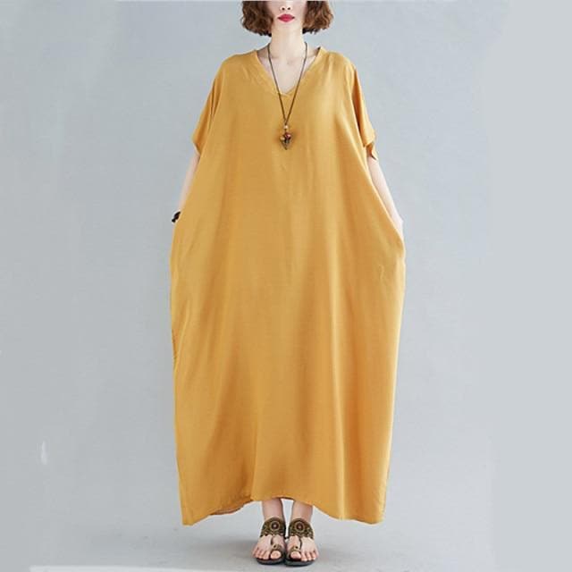 Diana Solid Kaftan Dress Buddhatrends