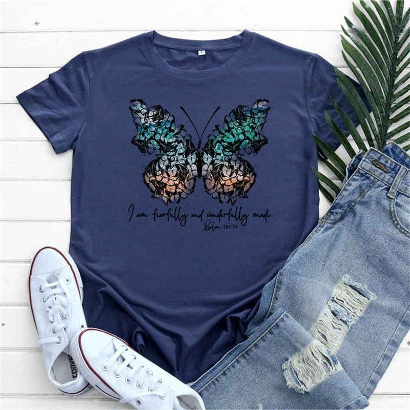 Graphic New Butterfly Printed Top Buddhatrends