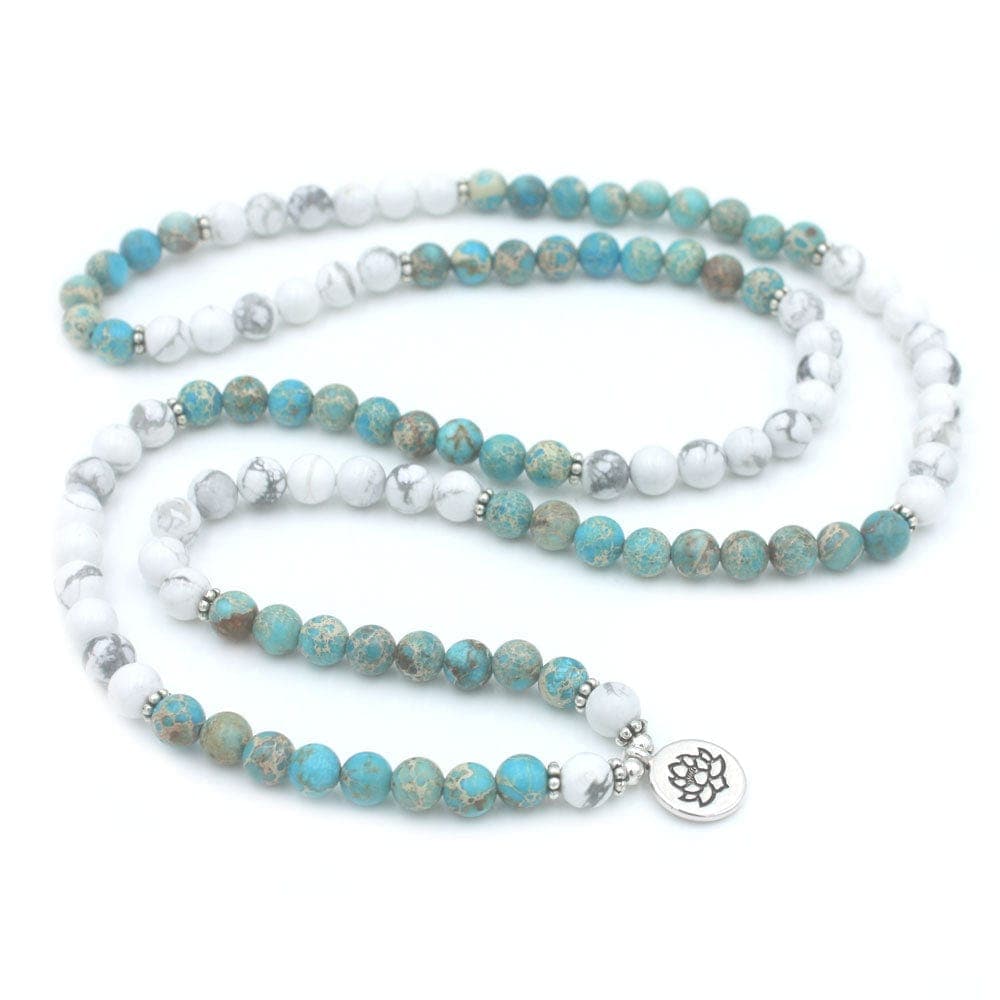 Howlite Buddhist 108 Mala Beads Buddhatrends