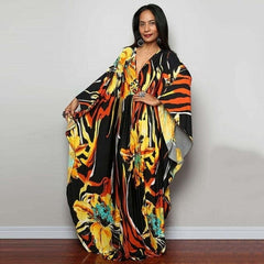 Sunset in Nairobi V-Neck Kaftan Dress Buddhatrends