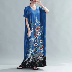 Blossom Floral Tribal Kaftan Dress Buddhatrends